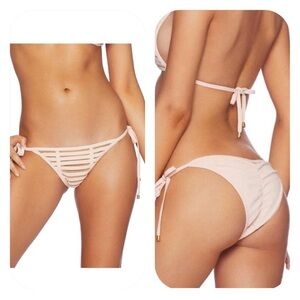 Beach Bunny M blush Hard Summer Tie Side Skimpy Bikini Bottom